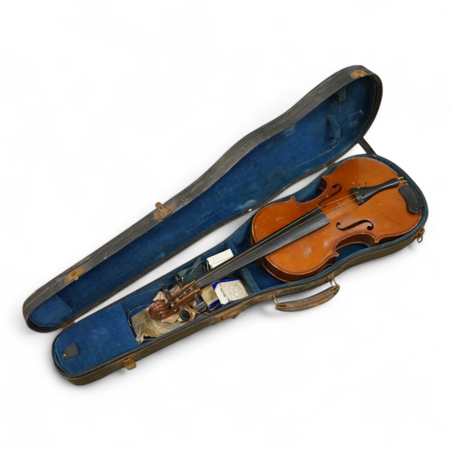 An early 20th century German violin, bearing a Stradivarius label, with case.